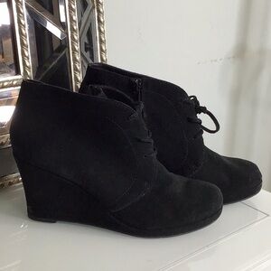 Women's Dolce Vita Black Suede Wedge Ankle Boots